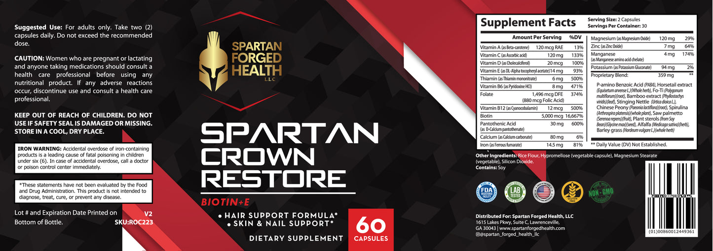 Spartan Crown Restore - Biotin +E