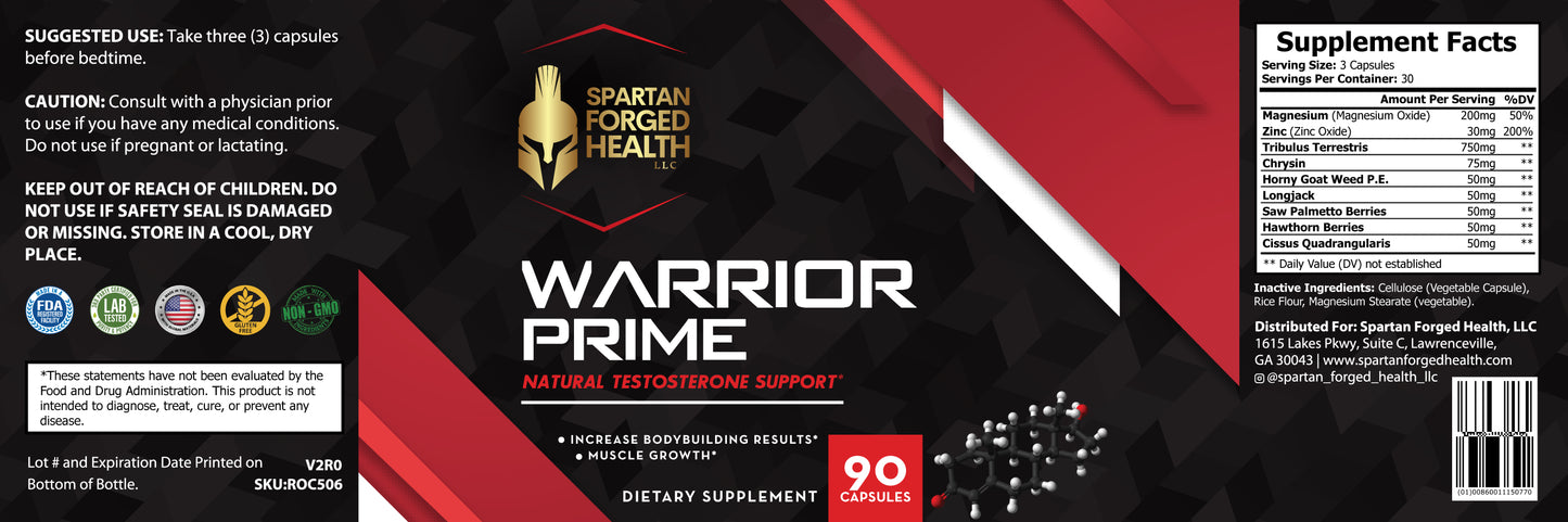 Warrior Prime: Men's Natural Testosterone Support