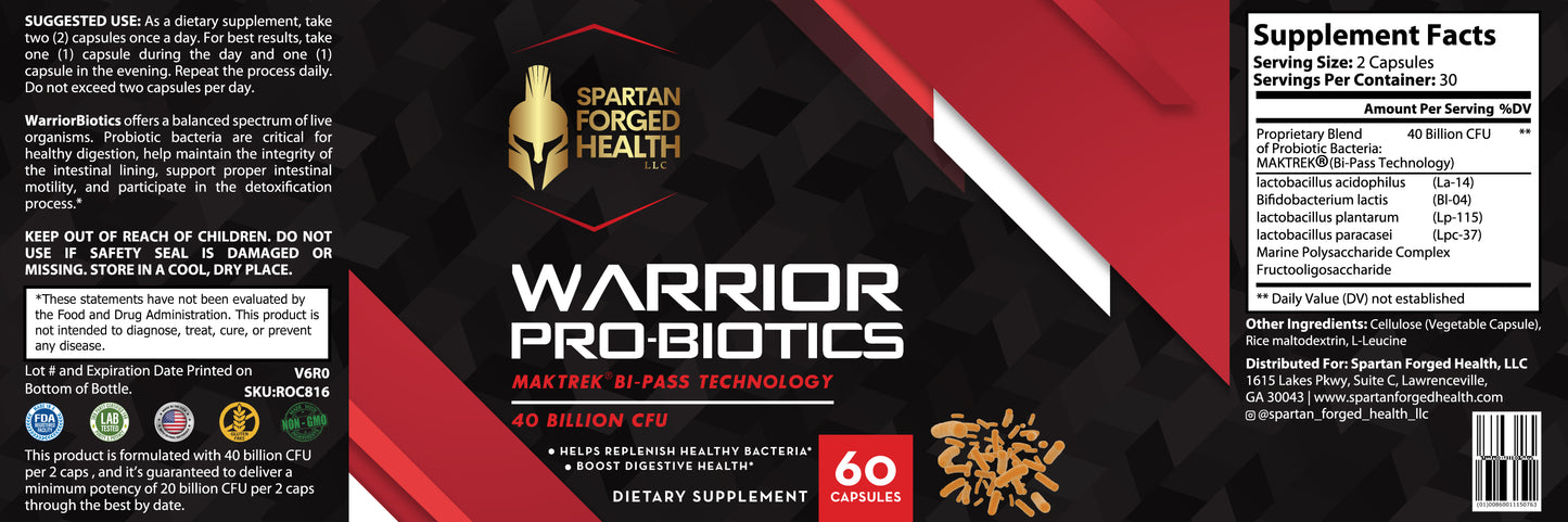 Warrior Pro-Biotics: 40 Billion CFU