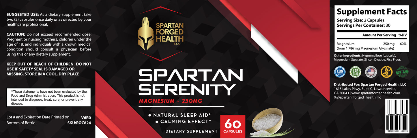 Spartan Serenity: Magnesium - 250mg