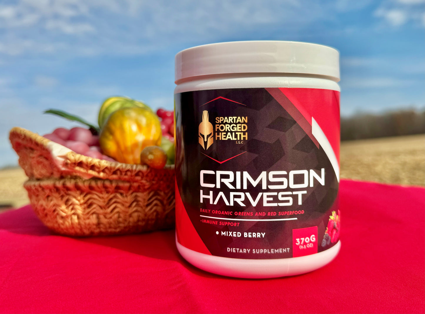 Crimson Harvest - Daily Organic Greens, Red Superfood, +Immune Support - Mixed Berry Flavor